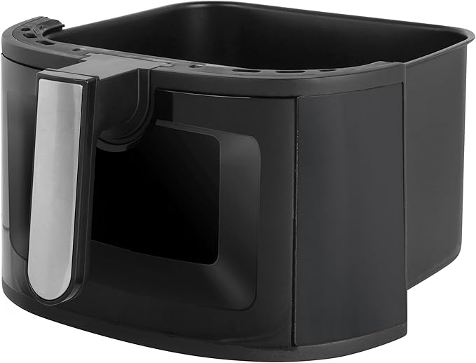 Kalorik Air Fryer 7 Quart Capacity with Touchscreen Controls 10 Cooking Presets in 12 Food Categories with Large Illuminated View Window and Nonstick Basket & Trivet, 1500-Watts, Black