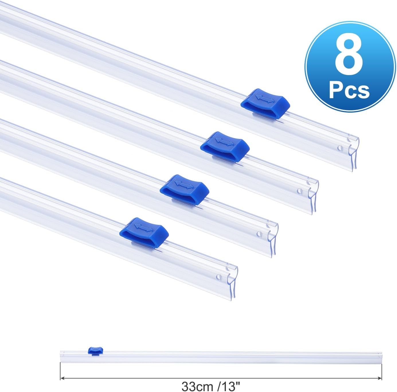 PATIKIL 8pcs Plastic Wrap Cutter, 13in Plastic Wrap Slide Cutter Snap Card Slot Installation Replacement for Aluminum Foil Wax Paper Parchment Paper Wrap Dispenser, Blue