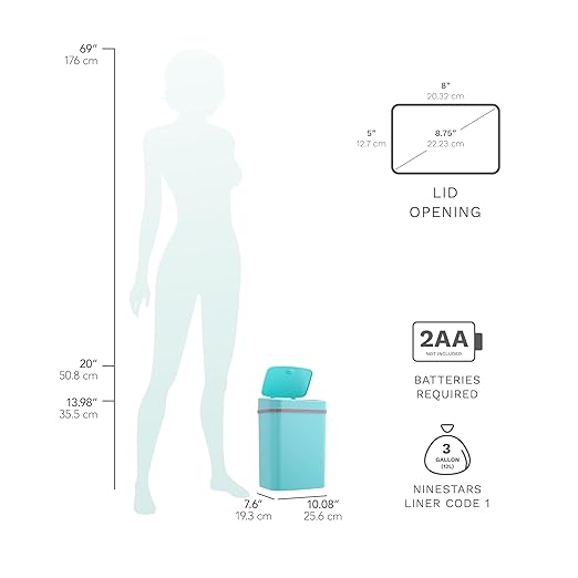 Touchless Motion Sensor Trash Can with Sealing Lid Automatic Soft Close Silent Bathroom Kitchen Office Waste Bin Narrow Rectangular ABS Hands Free Smart Home Garbage Container (Turquoise)