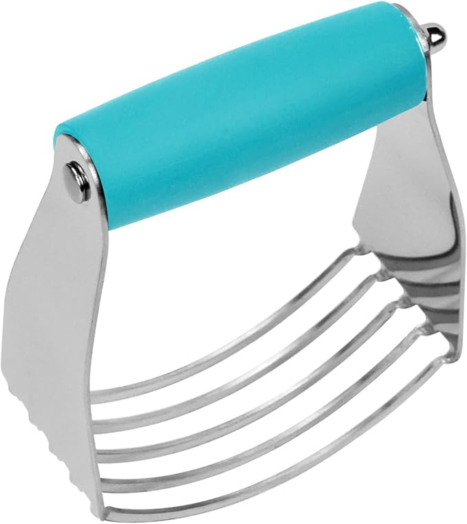 Dough Blender Heavy Duty Pastry Cutter Stainless Steel Butter Cutter Professional Baking Tool For Mixing Flour Butter (Blue)