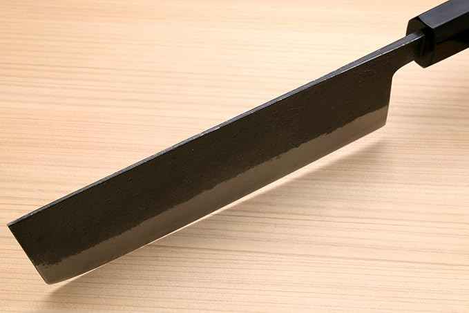 Yoshihiro Nashiji High Carbon White Steel #2 Japanese Nakiri Vegetable Knife with Cocobolo Wood Handle (6.5'' (165mm) & No Saya)