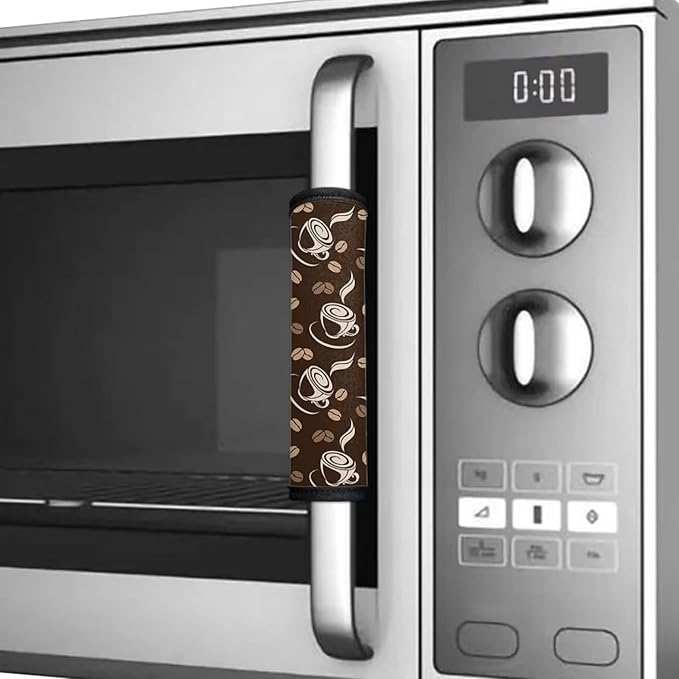 Refrigerator Door Handle Covers Set of 6, Antiskid Protector for Fridge Oven Dishwasher Keep Your Kitchen Appliance Clean from Smudges, Food Stains, Coffee Beans Brown