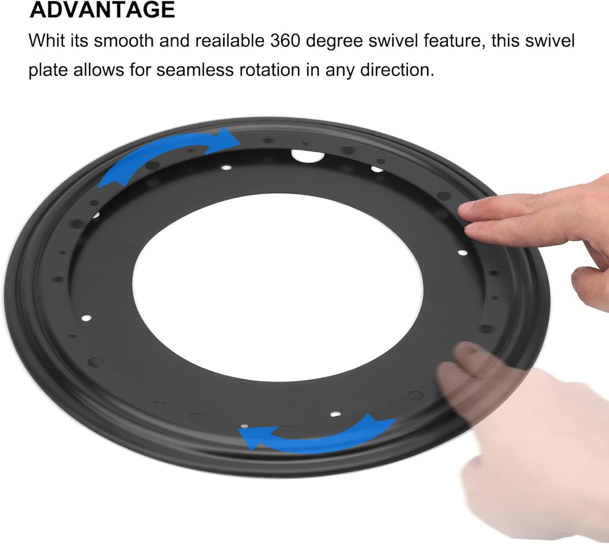12Inch Lazy Susan Hardware 5/16" Thick Round Lazy Susan Turntable Bearing Plate, Rotating Swivel Base Plate with 1000lbs Load Capacity, Lazy Susan Turntable Base for Serving Tray, Kitchen