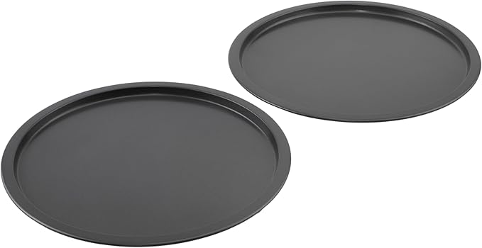 GoodCook Everyday Personal Pizza Pans 10-Inch Nonstick Scratch-Resistant Steel, Set of 2, Gray