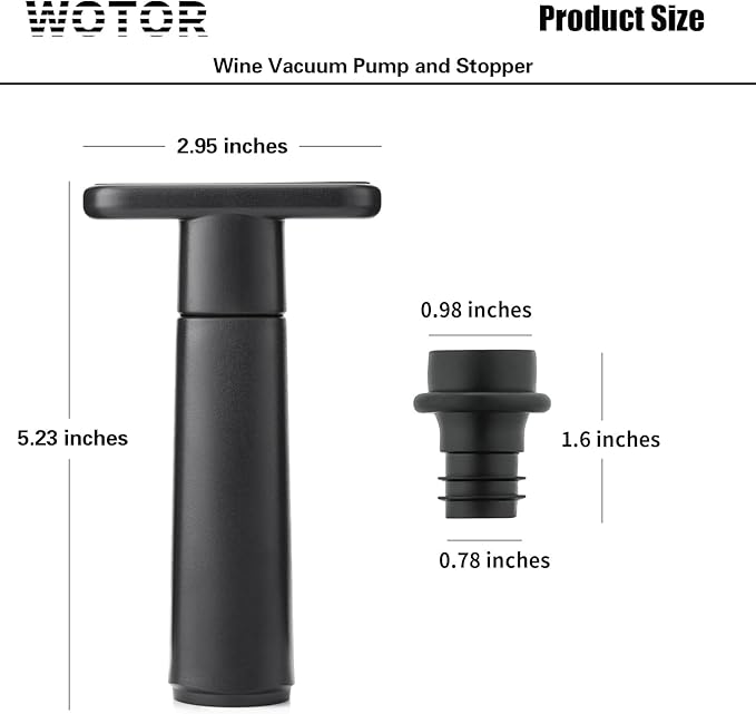 WOTOR Wine Saver Vacuum Pump with 20 Stoppers, Reusable Bottle Sealer Keeps Wine Fresh