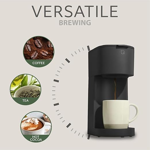 WILLOW Eco Series Single Serve Coffee Maker for K Cup and Ground Coffee, 6 to 12oz Brew Sizes with Strong Brew Option, Small Coffee Machine with Removable Reservoir & Reusable Filter, Eco-Friendly