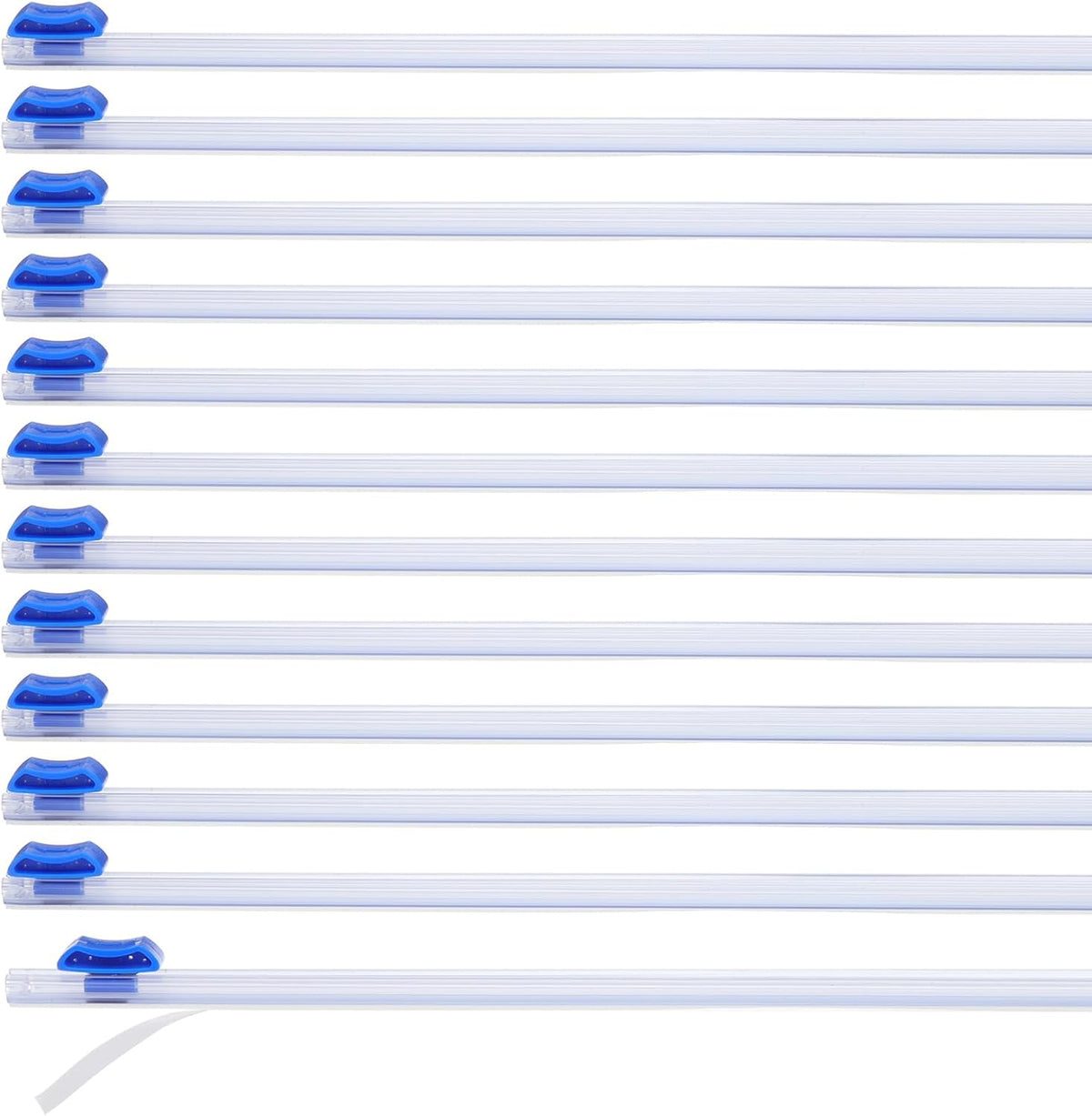 PATIKIL 12pcs Plastic Wrap Cutter, 19in Plastic Wrap Slide Cutter Self Adhesive Installation Replacement for Aluminum Foil Wax Paper Parchment Paper Wrap Dispenser, Blue