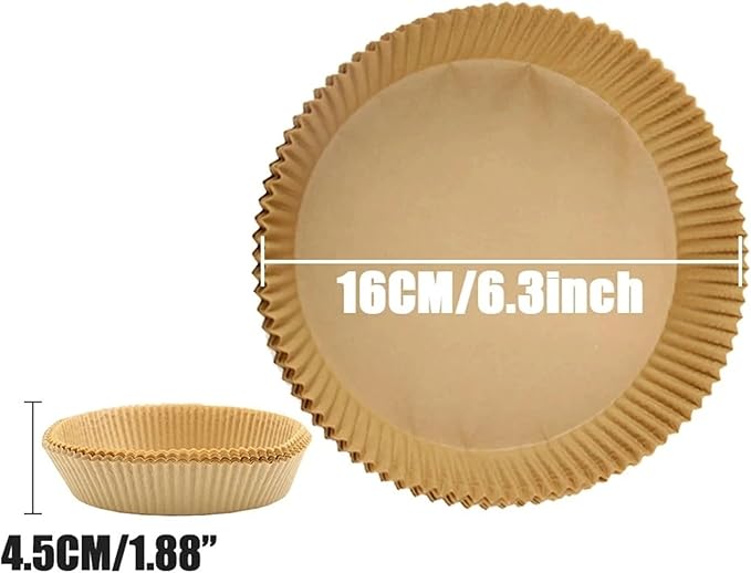 Large Air Fryer Disposable Paper Liners Nonstick 23cm Oven Airfryer Parchment Baking Paper ，Compatible For Ninja，Compatible For COSORI ，Grill Cooking Basket(16cm round,250 Pcs)