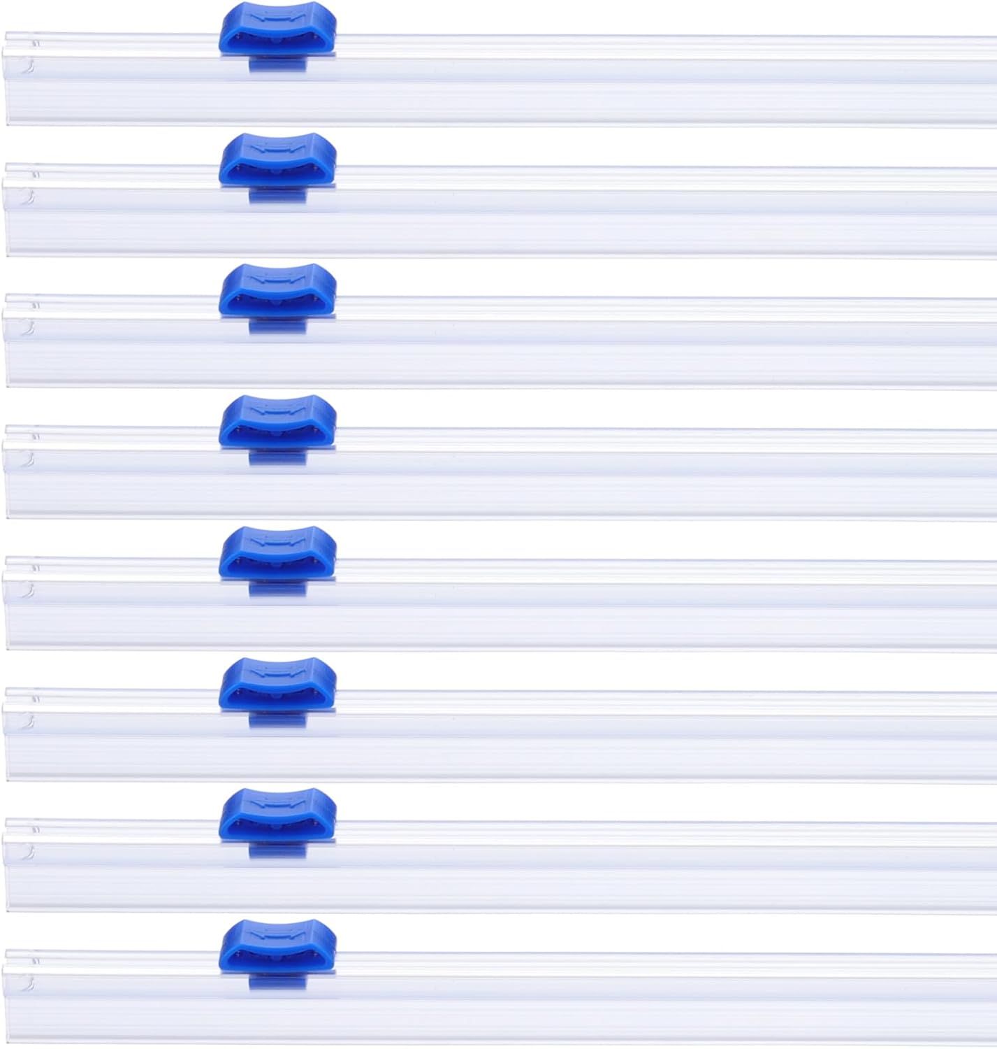 PATIKIL 8pcs Plastic Wrap Cutter, 19in Plastic Wrap Slide Cutter Snap Card Slot Installation Replacement for Aluminum Foil Wax Paper Parchment Paper Wrap Dispenser, Blue