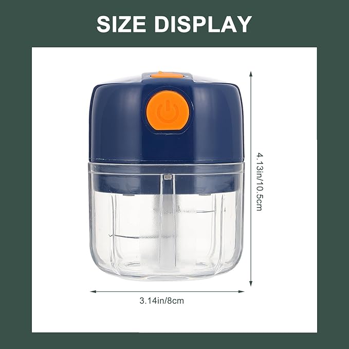 UPKOCH Electric Garlic Masher and Food Masher Portable Cordless Mini 250ml Kitchen Chopper for Food and Home Cooking with 1200amh Motor Blue