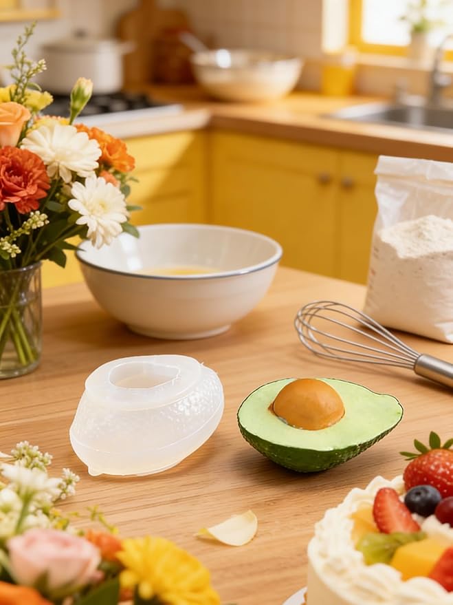 Avocado Silicone Mold – Silicone Fruit Mold for Chocolate, Fondant, Candle, Resin & Cake Decor, 3D DIY Candy Baking Tool for Parties & Gifts (Avocado)