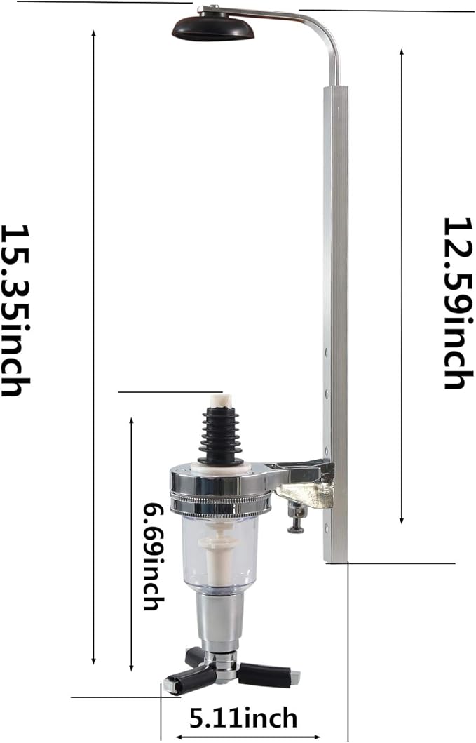Wall Mounted Liquor Dispenser Bar Butler Bracket Solo Optic Spirit Wine Beer Alcohol Bottle Beverage Stand Revolving Nozzle Drinkware Set (1 Bottle)