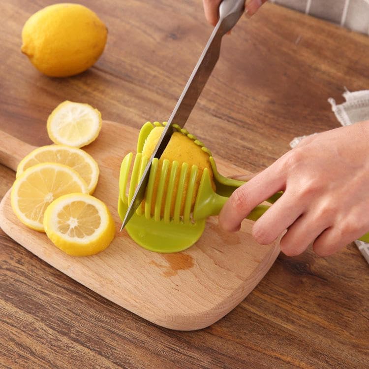 Multipurpose Handheld Vegetable & Fruit Slicer – BPA-Free Cutter Tool for Tomato, Lemon, Egg, Onion – Compact Kitchen Cutting Aid Gadget for Even Slices, Non-Slip Grip (Green)