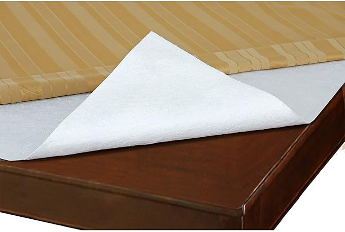 Home Bargains Plus Quilted Heavy Duty Table Pad Protector with Flannel Backing, Cut to Fit, Heat Resistant, Wipe Clean, Protects Table from Spills and Scratches, White, 52” x 120” Rectangle
