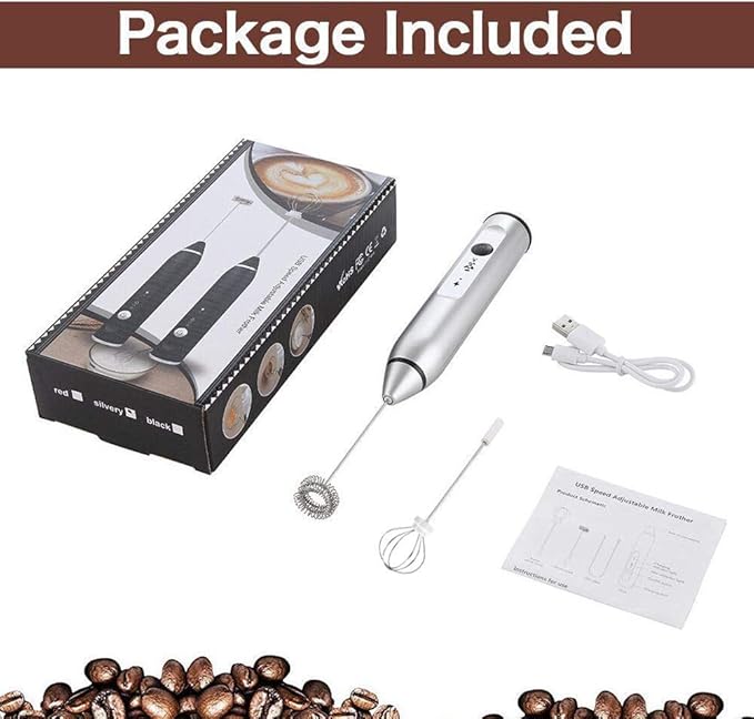 Zoocura Electric Whisk Milk Frother with 2 Whisks, Handheld Foam Maker For Coffee, Latte, Cappuccino, Hot Chocolate, Durable Drink Mixer