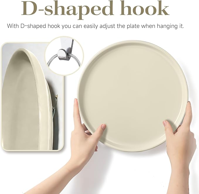 Bilillo 20 Pack D-Shaped Plate Hangers for Wall Display, Invisible Decorative Plate Hooks for Plates, Platters & Wall Décor