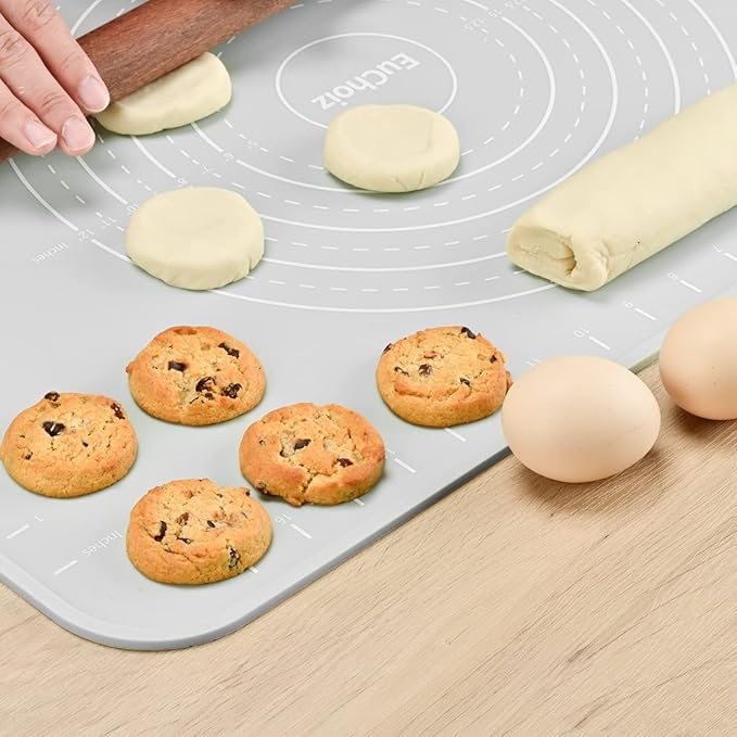 Silicone Pastry Mat 24"*16" Extra Thick Non Stick Baking Mat Food Grade Silicone Dough Rolling Bake Mat with Edge Heightening