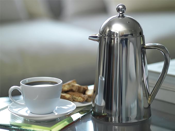 La Cafetière Havana Stainless Steel Double Walled Cafetière, Eight Cup, Gift Boxed, Silver