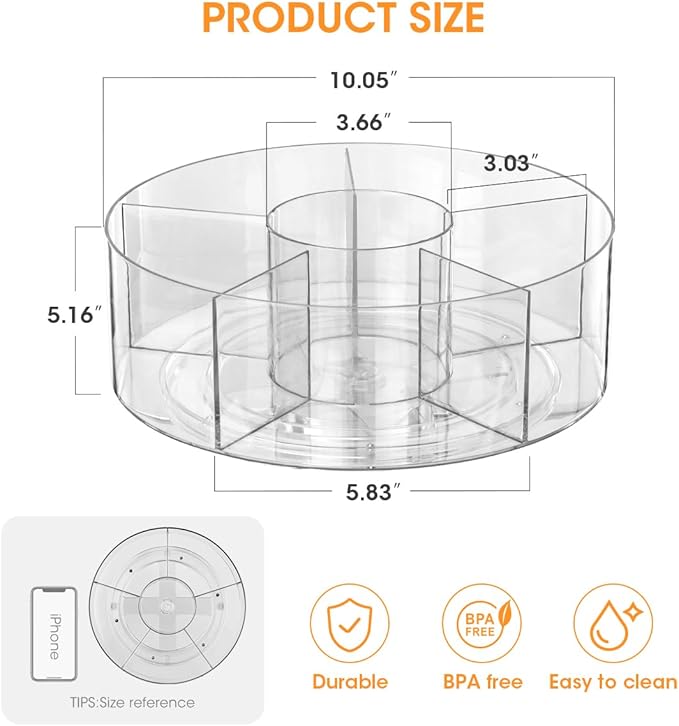 AIEVE Extra Large Drink Packet Organizer, 360° Lazy Susan Rotating Turntable for Larger Powder Drink Mix, Hydration Packets Acrylic Pantry Organizers for Kitchen Storage Organization