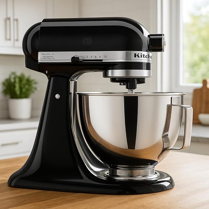 Kitchen Aid Tilt-Head Stand Mixer 4.5 Quart KSM85PBOB, Onyx Black