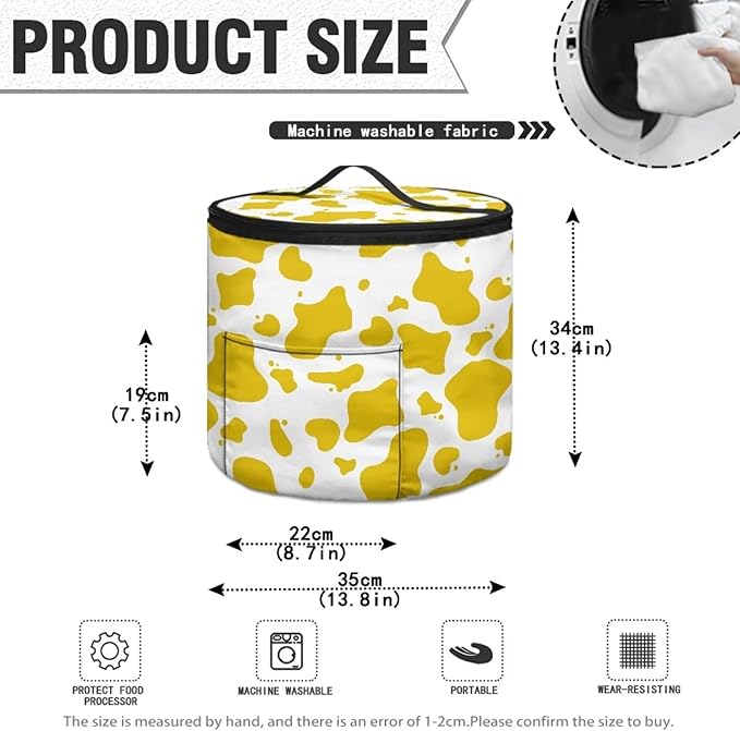 Electric Pressure Cooker Insulation Handbag Insulated Carrier Electric Pressure Cooker Insulation Bag for Kitchen Accessories, Yellow Cow Print
