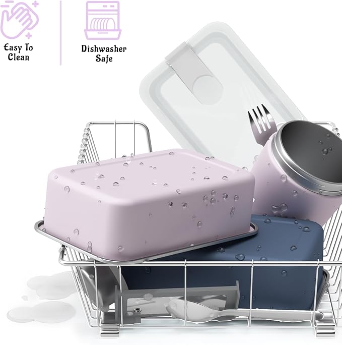 Bakpoco Stainless Steel Bento Lunch Box Set for Adult - 42oz Leak-Proof Bento Lunch Box Container with Thermo, Insulated Bag for Work Travel Dining Out