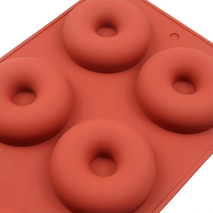 2pcs Silicone Donut Molds, Non-stick Donut Pan Resuable Silicone Baking Pans for Doughnut (Dia.-2.6in)
