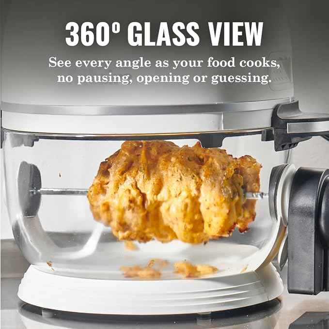 Non Toxic Air Fryer™ Pro | 9-in-1 Glass Air Fryer | Self-Cleaning | 5 Quart | Rotisserie and Tumbler | 400F Vortex For Even Cooking, BPA-Free Teflon Free, Recrisp, Roast, Bake, Orange