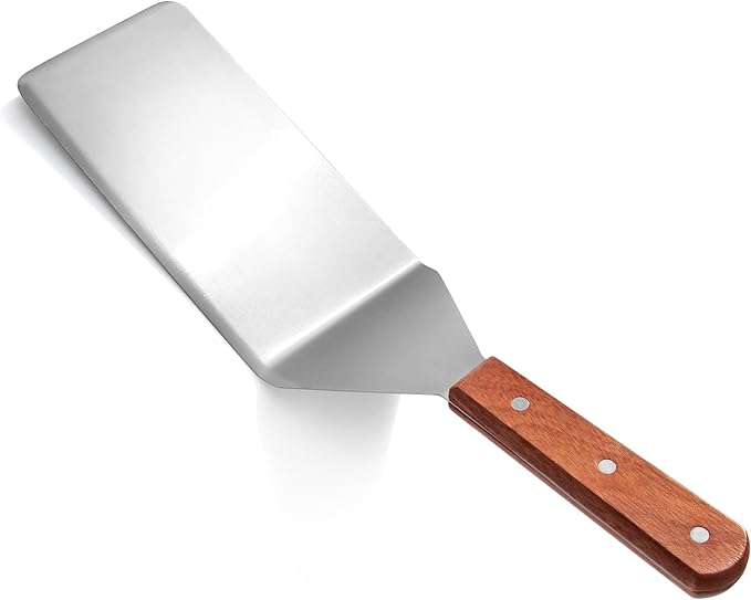 New Star Foodservice 36350 Wood Handle Extra Large Grill Turner/Spatula with Cutting Edge and 4-Inch Wide Blade, 16-Inch