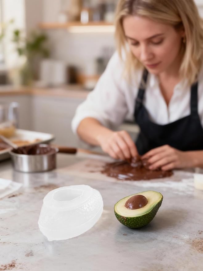 Avocado Silicone Mold – Silicone Fruit Mold for Chocolate, Fondant, Candle, Resin & Cake Decor, 3D DIY Candy Baking Tool for Parties & Gifts (Avocado)