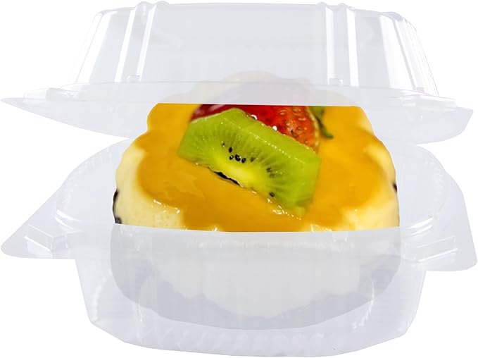 O’Creme Bakeable Plastic Mini Cake Pan with Container - Baking Pan With Non-Stick Silicone - Reusable Mold For Baking and Much More - and Clear Snap-Closure Container - 50 Cake Pans + 50 Containers