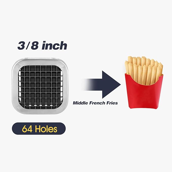 French Fry Cutter, Ruooson Professional Potato Cutter Slicer with 3/8 In Stainless Steel Blades, Great for Whole Potatoes Carrots Cucumbers.