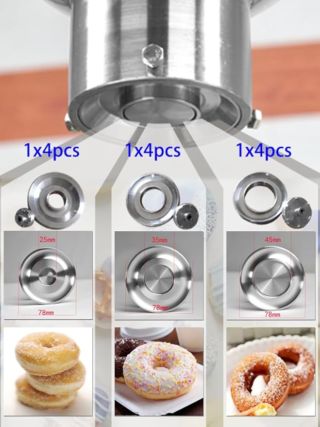 Kolice Commercial Heavy Duty Automatic 4 Rows Donuts Maker Machine/Doughnut Making Machine/Donut Maker- 500-1800 pcs/hour, 12 pcs of Molds, Timer and Temperature Control, Donut Dia. 2"-4.72"