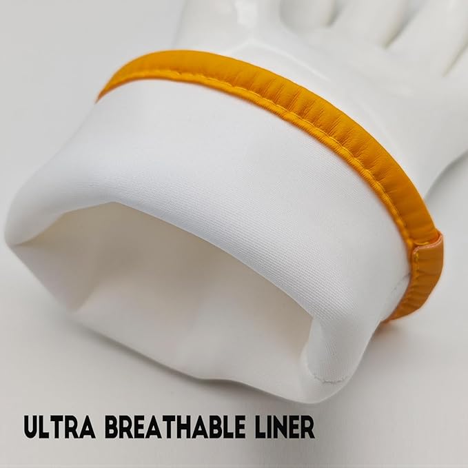 DEYAN Silicone BBQ Gloves - 600°F Heat Resistant Oven Mitts for Grilling, Smoking & Baking - Waterproof, Oil Proof Non-Slip Kitchen Gloves for Cooking, Frying, BBQ Accessories (White, 10/XL)