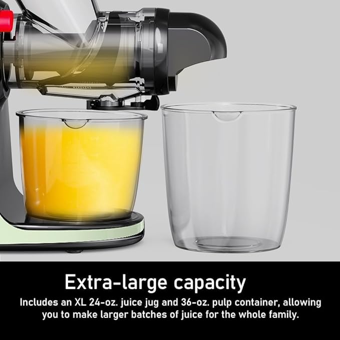 2nd Edition Cold Press Juicer, SiFENE Slow Masticating Juicer Machines for Fruit & Vegetable, Juice Maker Extractor with Dual Mouth, Quiet Motor & Anti-Clog Function, Easy to Clean, Green