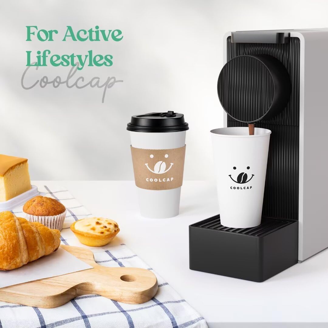 100 Pack 12oz Disposable Coffee Cups with Lids and Sleeves, To Go Paper Cups for Hot & Cold Beverages