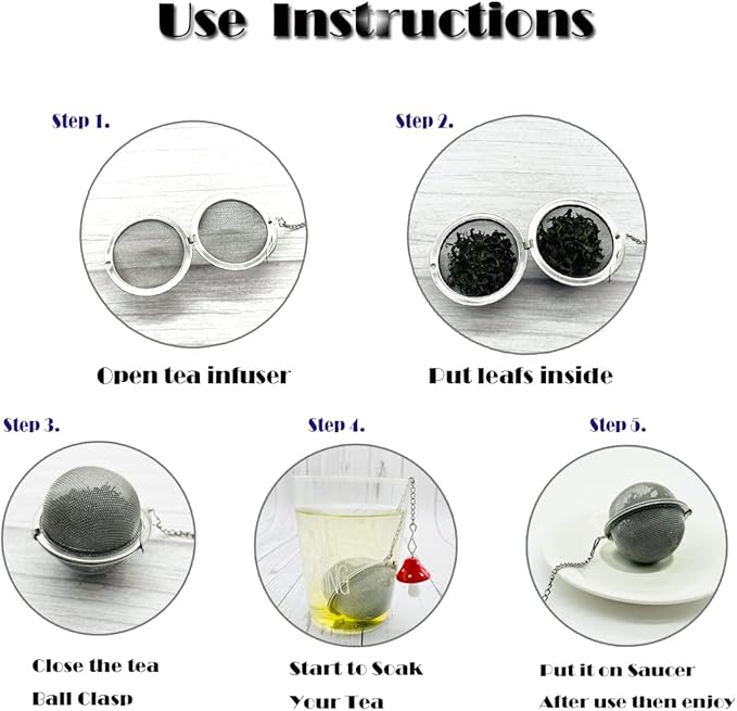 Cute Tea Infuser, Mushroom Pendant Tea Ball Tea Filter Cute Stainless Steel Ball Mesh Strainer for Loose Tea and Spices & Seasonings (Red Mushroom)