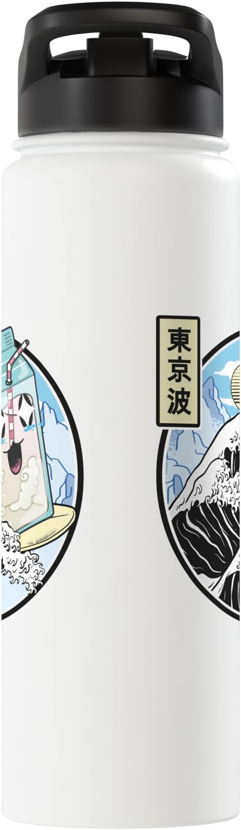 Surfing Milk Carton On Kanagawa Wave Vaporwave Kawaii Anime Stainless Steel Insulated Water Bottle