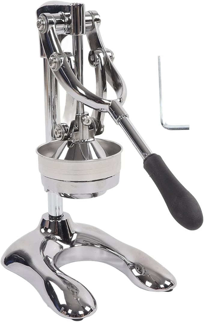 Commercial Grade Manual Hand Press Fruit Squeezer, Heavy Duty Stainless Steel Citrus Lemon Orange Juicer for Home Kitchen Use, Just Pull Down Handle, Stable U Shaped Base