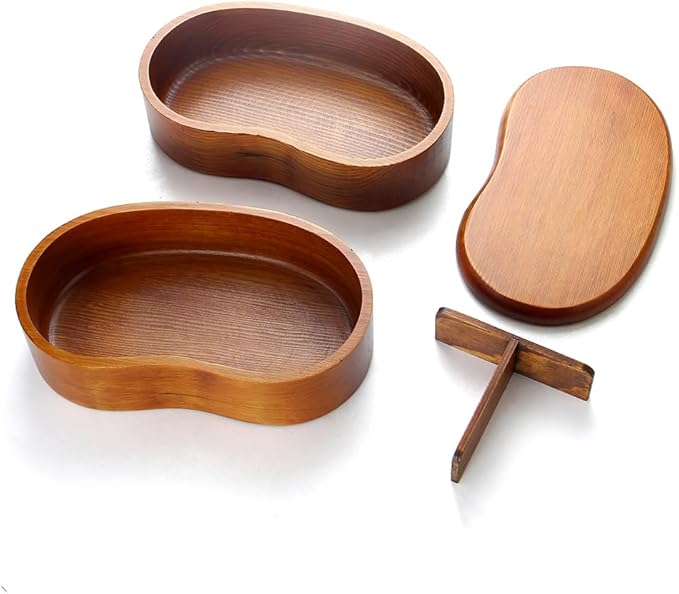AOOSY Japanese Bento Box, Lunch Boxes, Japanese Double Layer Natural Wooden Bento Boxes Lunch Box For Adult Picnicking Office Hiking Camping