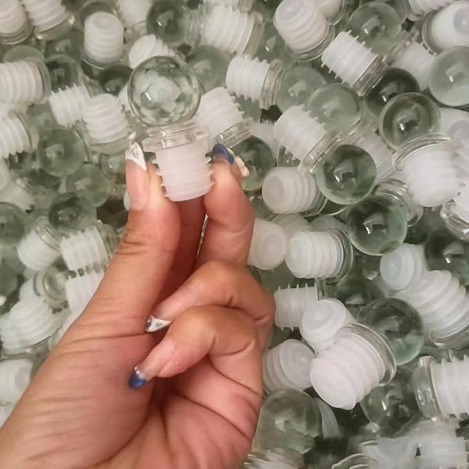 Glass Ball Bottle Stoppers 24Pcs High Polymer Dispenser Stoppers for Perfume and Wine Bottles Portable Sealed Caps for Home Kitchen Use