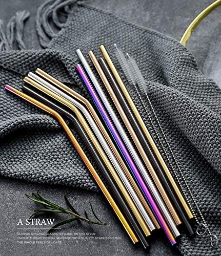 Black Reusable Metal Straws 100Pcs for Bulk Pack.Toddler Child Stainless Steel Straws 265mm Straws for 30oz and 20oz Tumblers Yeti Bulk Order(10.5" Long, Black-100pcs Straight)