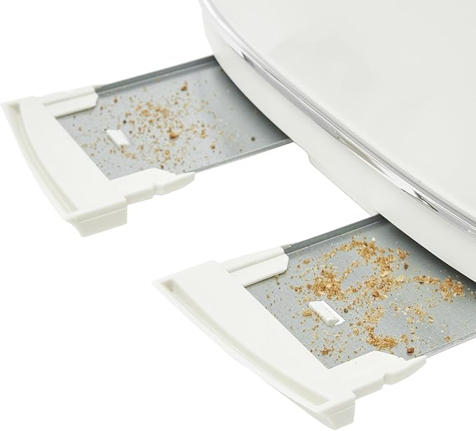 Haden Dorset 4 Slice Wide Slot Stainless Steel Toaster with Adjustable Browning Control & Non-Slip Feet, Ivory & Chrome