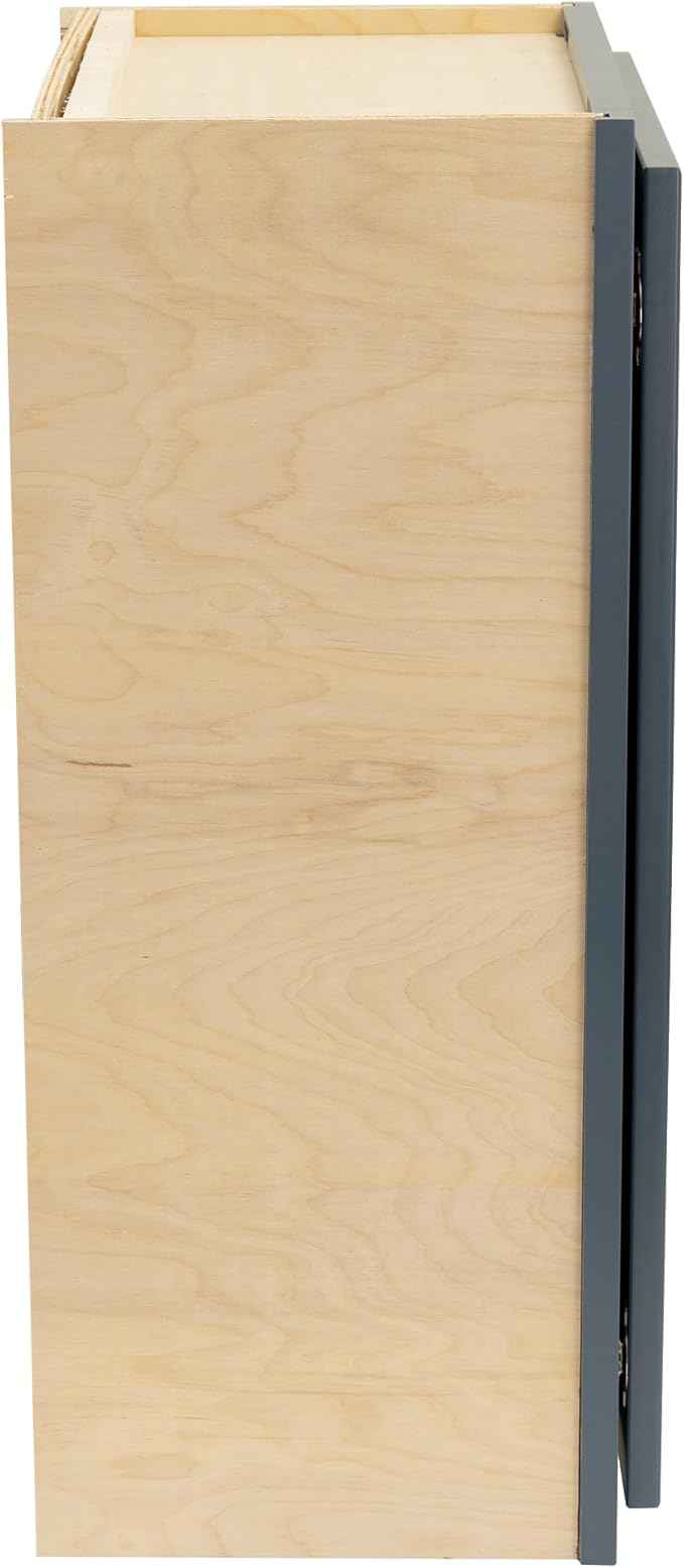 Quicklock RTA (Ready-to-Assemble) 42" Tall Wall Kitchen Cabinets - Shaker Style | 100% Hardwood | Made in America | Soft Close Hardware (Needlepoint Navy, 12''D x 18''W x 42''H)