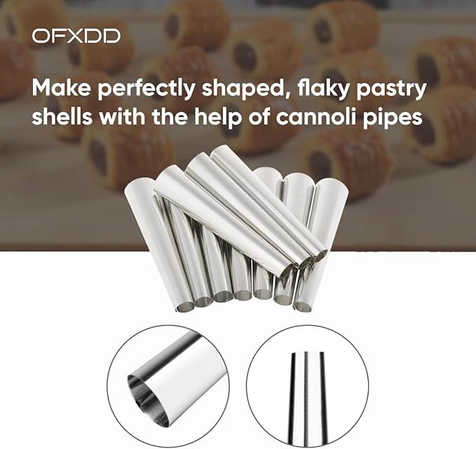 Cannoli Forms 4.72 Inch - Cannoli Tube Set Pack of 18 Set - Cream Horn Molds for Baking Stainless Steel - Non Stick Metal Tubes for Pastry