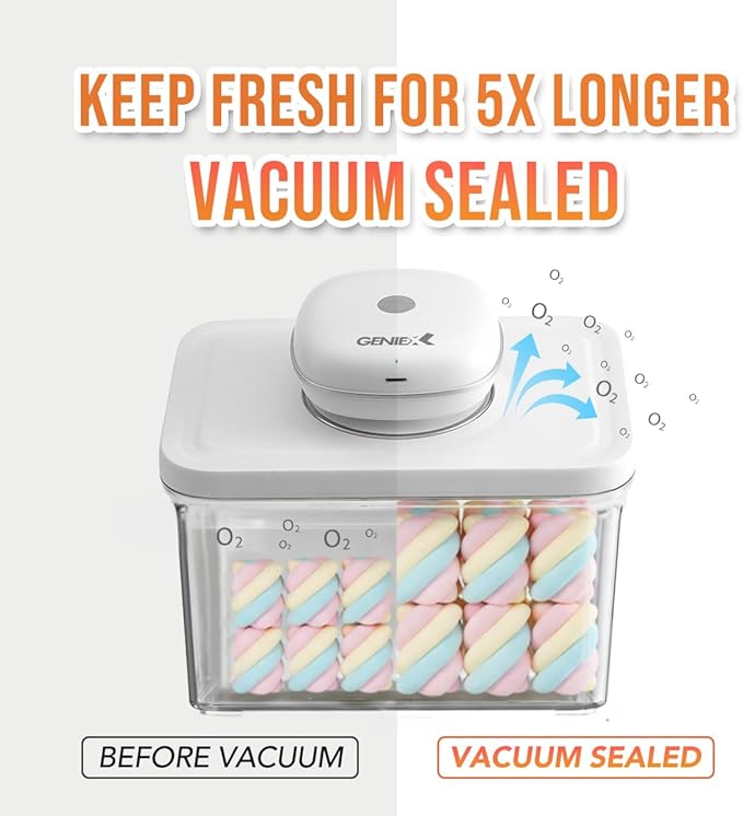 Food Storage Containers Set with Vacuum Sealer| Perfect food storage for all fruits, salads and snacks.
