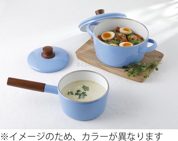 Fuji Hollow Saucepan, 6.3 inches (16 cm), Zenith Blue, IH Compatible, Natural Series NA-16S.ZB