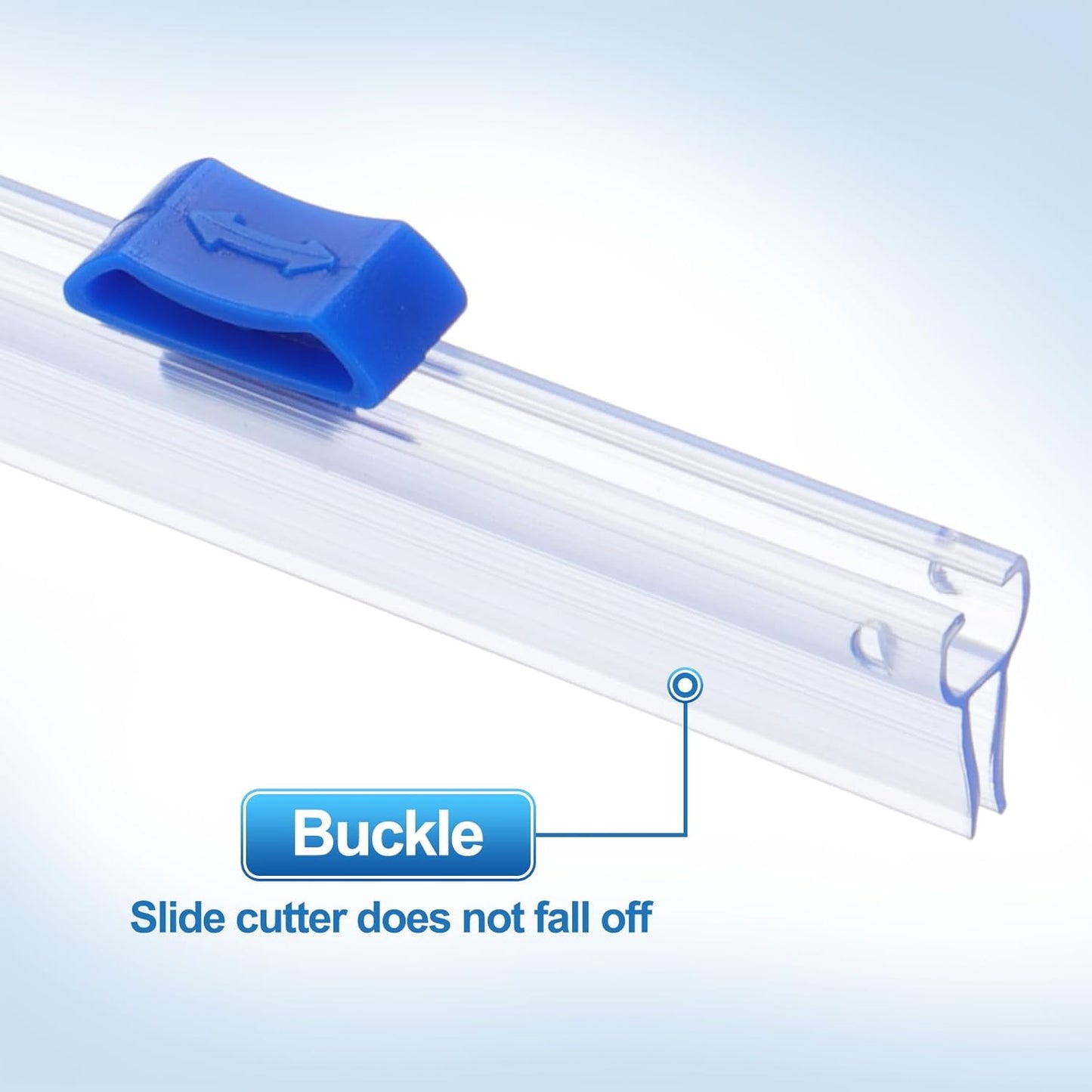 PATIKIL 8pcs Plastic Wrap Cutter, 14in Plastic Wrap Slide Cutter Snap Card Slot Installation Replacement for Aluminum Foil Wax Paper Parchment Paper Wrap Dispenser, Blue