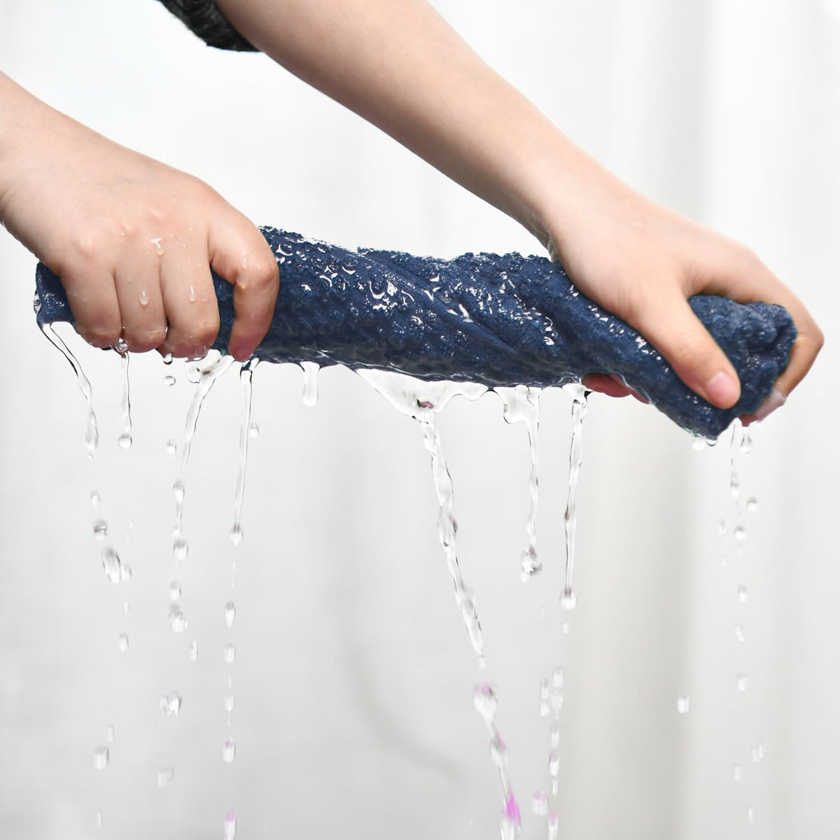 Artoid Mode Ring Spun Cotton Blue Dishcloth Kitchen Towels, 12x12 Inch Ultra Soft Absorbent Quick Drying Household Cleaning Kitchen Rags Set of 4