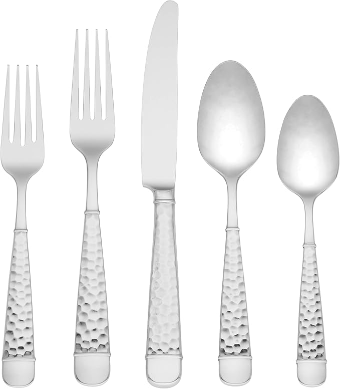 Lenox Eastwood 65-Piece Flatware Set, 12.45 LB, Metallic